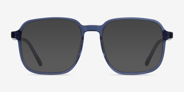 Ozone Clear Blue AcetateEyeglass Frames from EyeBuyDirect, with Tinted Lenses