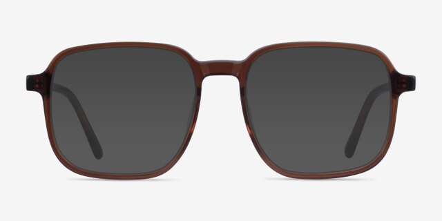 Ozone Clear Brown AcétateMontures de lunettes de vue d'EyeBuyDirect, Avec des Verres Teintés