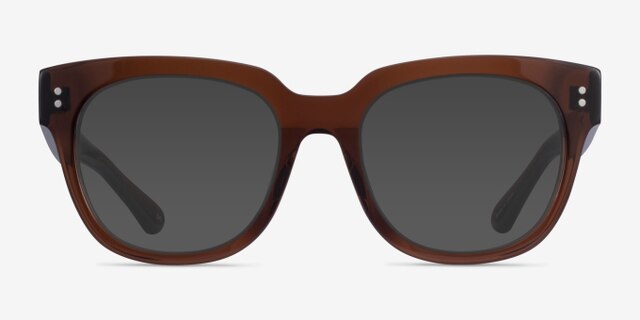 Life Clear Brown AcétateMontures de lunettes de vue d'EyeBuyDirect, Avec des Verres Teintés