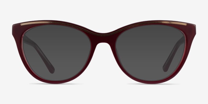 Felicity Cat Eye Burgundy Gold Glasses for Women | Eyebuydirect