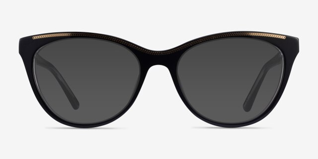 Felicity Black Gold AcetateEyeglass Frames from EyeBuyDirect, with Tinted Lenses