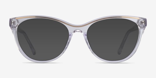 Felicity Clear Gold AcetateEyeglass Frames from EyeBuyDirect, with Tinted Lenses