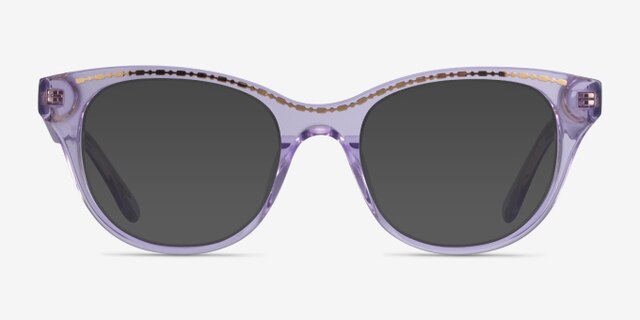 Arcady Clear Purple Gold AcetateEyeglass Frames from EyeBuyDirect, with Tinted Lenses