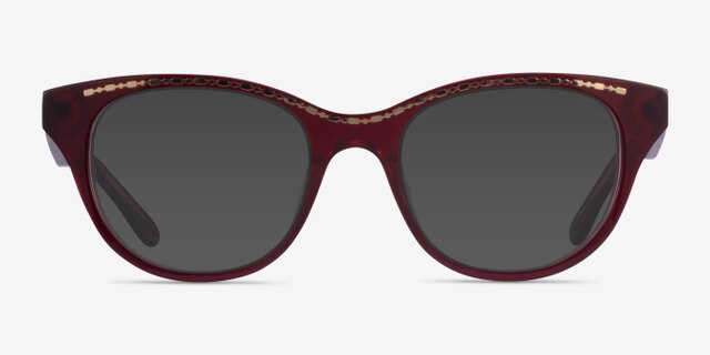 Arcady Burgundy Gold AcétateMontures de lunettes de vue d'EyeBuyDirect, Avec des Verres Teintés
