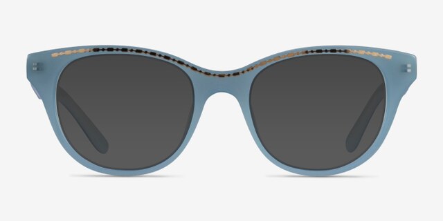 Arcady Blue Gold AcetateEyeglass Frames from EyeBuyDirect, with Tinted Lenses