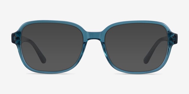 Patina Clear Blue AcetateEyeglass Frames from EyeBuyDirect, with Tinted Lenses