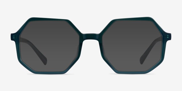 Glister Iridescent Dark Green AcetateEyeglass Frames from EyeBuyDirect, with Tinted Lenses