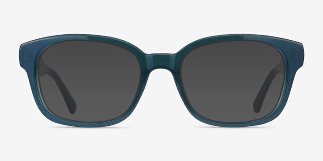 Neon Iridescent Dark Green AcetateEyeglass Frames from EyeBuyDirect, with Tinted Lenses