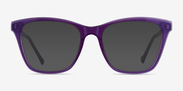Luminescence Iridescent Purple AcetateEyeglass Frames from EyeBuyDirect, with Tinted Lenses