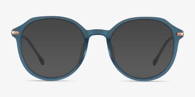 Original Iridescent Blue AcetateEyeglass Frames from EyeBuyDirect, with Tinted Lenses