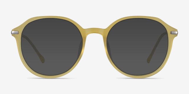 Original Iridescent Yellow AcetateEyeglass Frames from EyeBuyDirect, with Tinted Lenses