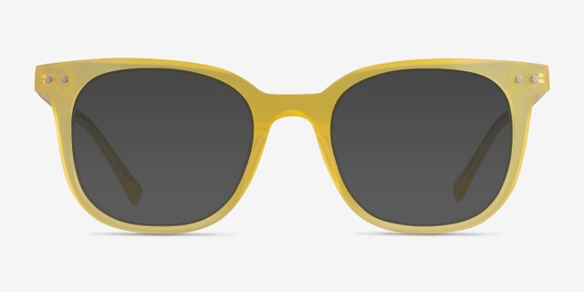 Kaleidoscope Iridescent Yellow AcetateEyeglass Frames from EyeBuyDirect, with Tinted Lenses