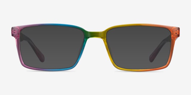 Unity Rainbow PlasticEyeglass Frames from EyeBuyDirect, with Tinted Lenses