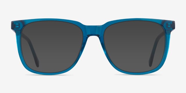 Latitude Clear Blue AcetateEyeglass Frames from EyeBuyDirect, with Tinted Lenses