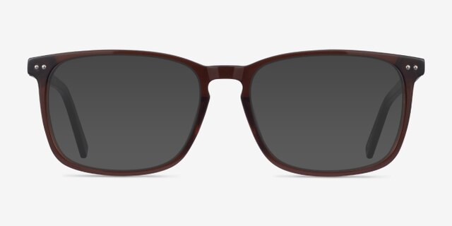 California Clear Brown AcetateEyeglass Frames from EyeBuyDirect, with Tinted Lenses