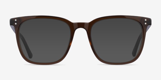 Boreal Clear Brown AcetateEyeglass Frames from EyeBuyDirect, with Tinted Lenses