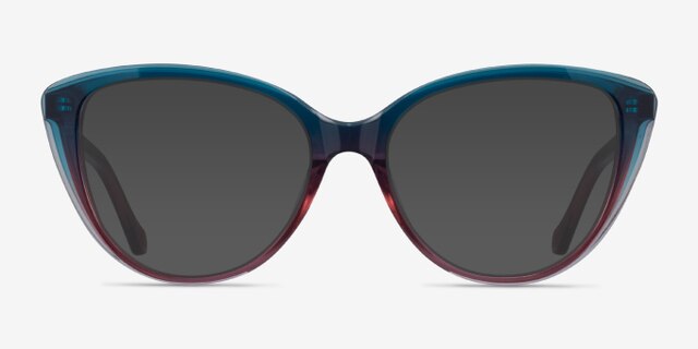 Destin Blue Burgundy AcetateEyeglass Frames from EyeBuyDirect, with Tinted Lenses