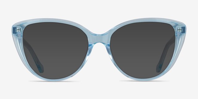 Destin Clear Blue AcetateEyeglass Frames from EyeBuyDirect, with Tinted Lenses