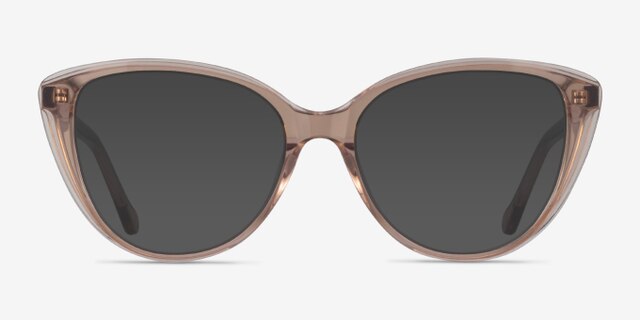 Destin Clear Brown AcetateEyeglass Frames from EyeBuyDirect, with Tinted Lenses