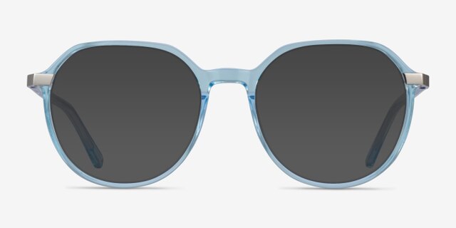 Niagara Clear Blue AcetateEyeglass Frames from EyeBuyDirect, with Tinted Lenses