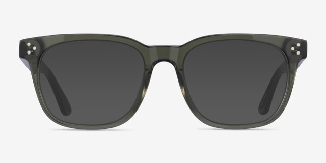 Adriatic Clear Khaki Green AcetateEyeglass Frames from EyeBuyDirect, with Tinted Lenses