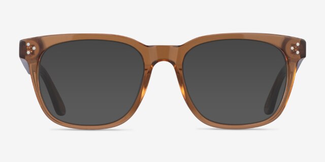 Adriatic Clear Brown AcetateEyeglass Frames from EyeBuyDirect, with Tinted Lenses