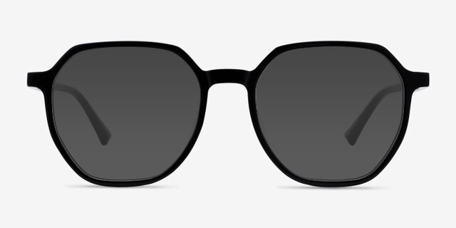 Tiki Black AcetateEyeglass Frames from EyeBuyDirect, with Tinted Lenses