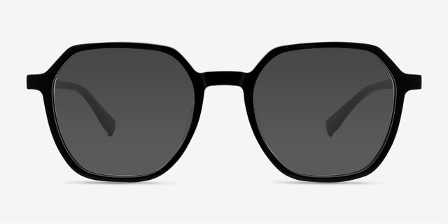 Oscar Black AcetateEyeglass Frames from EyeBuyDirect, with Tinted Lenses