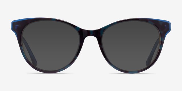 Cloris Blue Tortoise AcetateEyeglass Frames from EyeBuyDirect, with Tinted Lenses