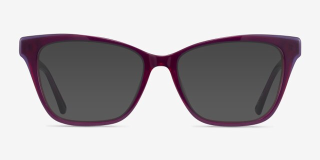 Jelly Clear Purple Red AcetateEyeglass Frames from EyeBuyDirect, with Tinted Lenses