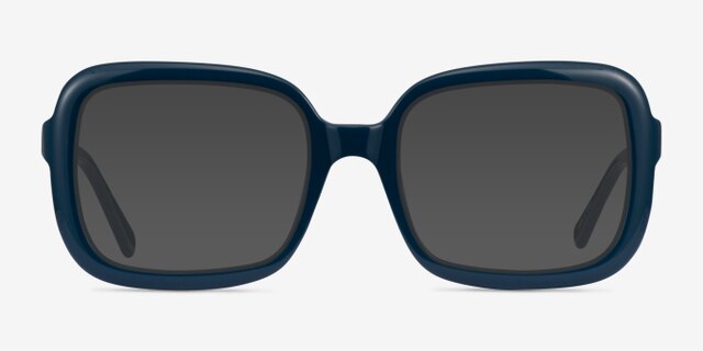 Provence Dark Blue AcetateEyeglass Frames from EyeBuyDirect, with Tinted Lenses