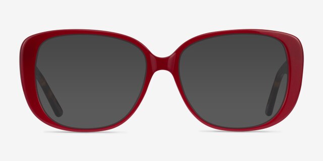 Mileva Burgundy Tortoise AcetateEyeglass Frames from EyeBuyDirect, with Tinted Lenses
