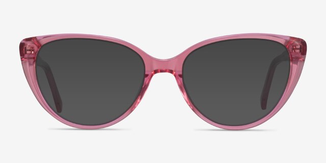 Cali Clear Pink AcetateEyeglass Frames from EyeBuyDirect, with Tinted Lenses