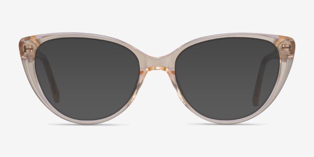 Cali Clear Yellow AcetateEyeglass Frames from EyeBuyDirect, with Tinted Lenses