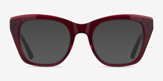 Cassie Burgundy AcetateEyeglass Frames from EyeBuyDirect, with Tinted Lenses