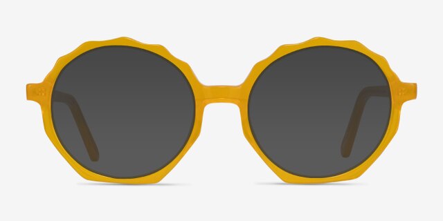 Anemone Clear Yellow AcetateEyeglass Frames from EyeBuyDirect, with Tinted Lenses