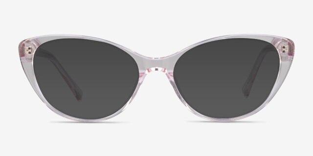 Twinkle Clear Pink AcétateMontures de lunettes de vue d'EyeBuyDirect, Avec des Verres Teintés