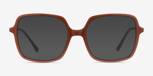 Domingo Brown AcetateEyeglass Frames from EyeBuyDirect, with Tinted Lenses