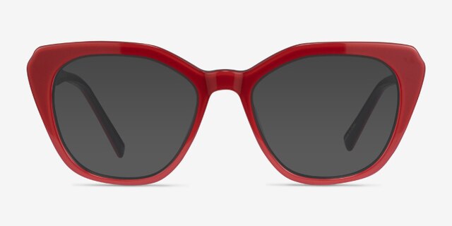 Judy Red AcetateEyeglass Frames from EyeBuyDirect, with Tinted Lenses