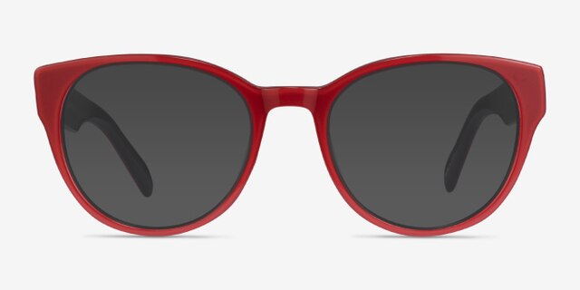 Sarah Red AcetateEyeglass Frames from EyeBuyDirect, with Tinted Lenses
