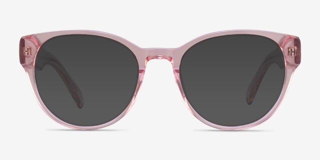 Sarah Clear Pink AcetateEyeglass Frames from EyeBuyDirect, with Tinted Lenses