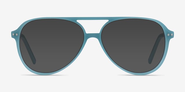 Rewind Blue AcetateEyeglass Frames from EyeBuyDirect, with Tinted Lenses