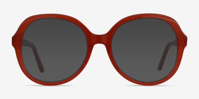 Florescence Burgundy AcetateEyeglass Frames from EyeBuyDirect, with Tinted Lenses