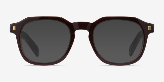 Apricus Clear Brown AcetateEyeglass Frames from EyeBuyDirect, with Tinted Lenses