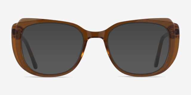 Magnolia Clear Brown AcetateEyeglass Frames from EyeBuyDirect, with Tinted Lenses