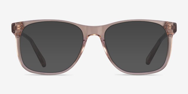 Joshua Clear Light Brown AcétateMontures de lunettes de vue d'EyeBuyDirect, Avec des Verres Teintés