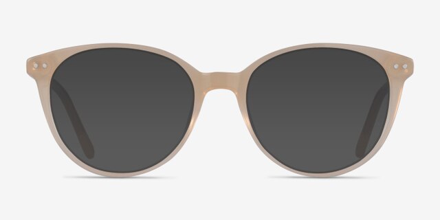 Leonia Jaune pâle AcétateMontures de lunettes de vue d'EyeBuyDirect, Avec des Verres Teintés