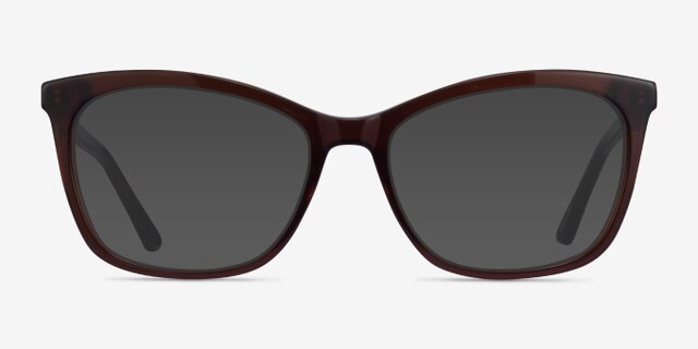 Rosie Dark Brown AcetateEyeglass Frames from EyeBuyDirect, with Tinted Lenses