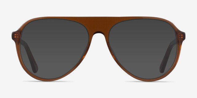 Percussive Clear Brown AcetateEyeglass Frames from EyeBuyDirect, with Tinted Lenses