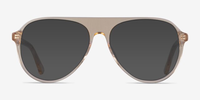 Percussive Clear Yellow AcetateEyeglass Frames from EyeBuyDirect, with Tinted Lenses